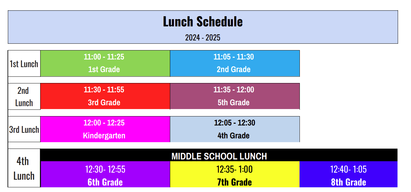 Lunch Schedule 